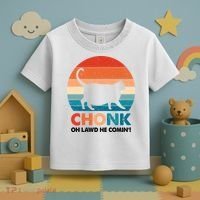 Chonk Oh Lawd He Comin Funny Fat Cat Toddler T-Shirt thumb 3