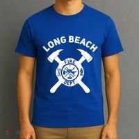 City Of Long Beach Fire Departt California Firefighter Gift T-Shirt thumb 3
