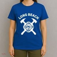 City Of Long Beach Fire Departt California Firefighter Gift T-Shirt thumb 4