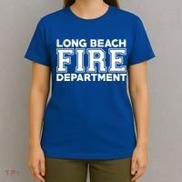 City Of Long Beach Fire Rescue California Fire Duty Gift T-Shirt thumb 4