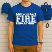 City Of Long Beach Fire Rescue California Fire Duty Gift T-Shirt thumb 6