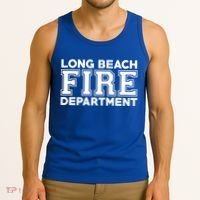 City Of Long Beach Fire Rescue California Fire Duty Gift Tank Top thumb 3
