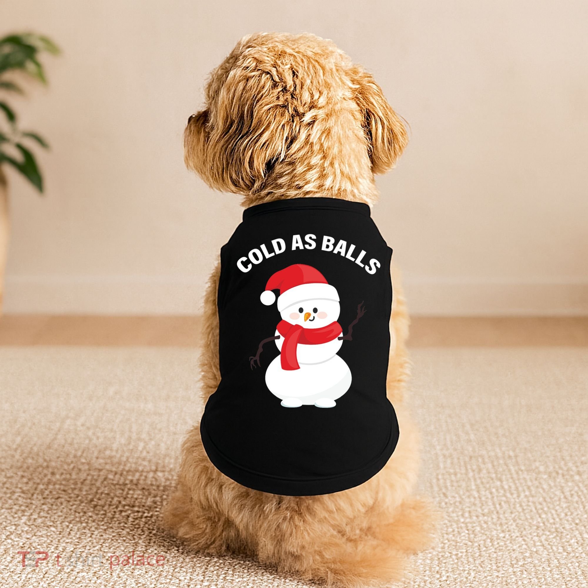 Cold As Balls Winter Snowman Doggie Tank