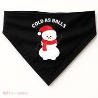 Cold As Balls Winter Snowman USA-Made Doggie Bandana thumb 0