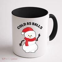 Cold As Balls Winter Snowman Coffee Mug thumb 1