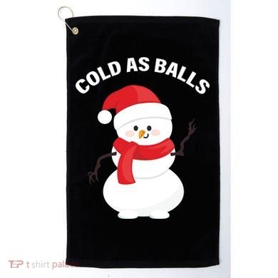 Cold As Balls Winter Snowman Golf Towel