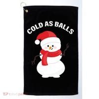 Cold As Balls Winter Snowman Golf Towel thumb 0