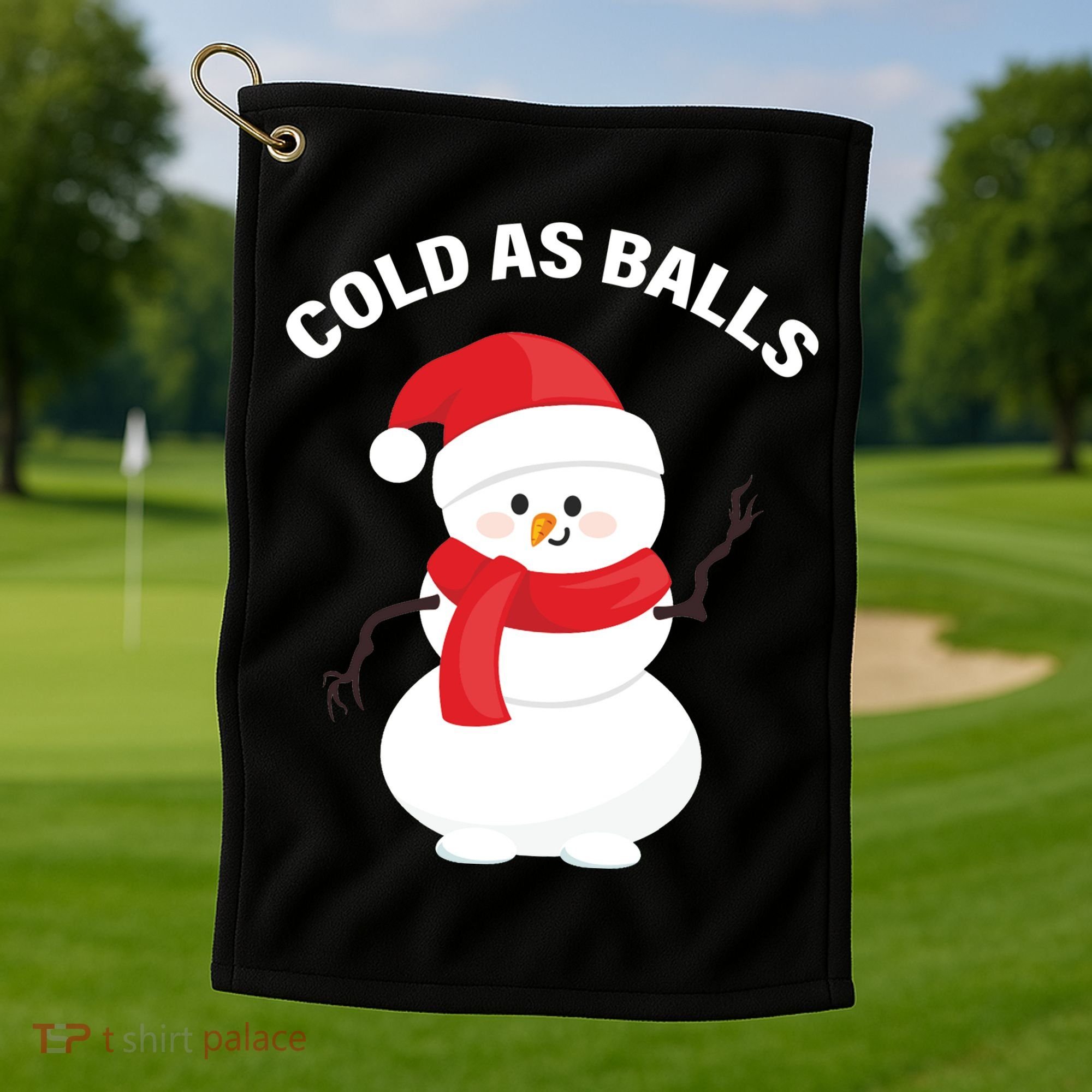 Cold As Balls Winter Snowman Golf Towel