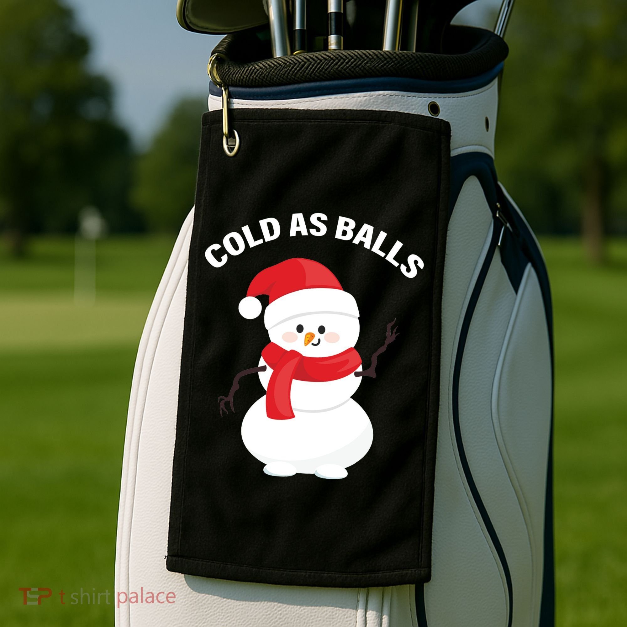Cold As Balls Winter Snowman Golf Towel