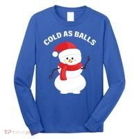 Cold As Balls Winter Snowman Long Sleeve Shirt thumb 0