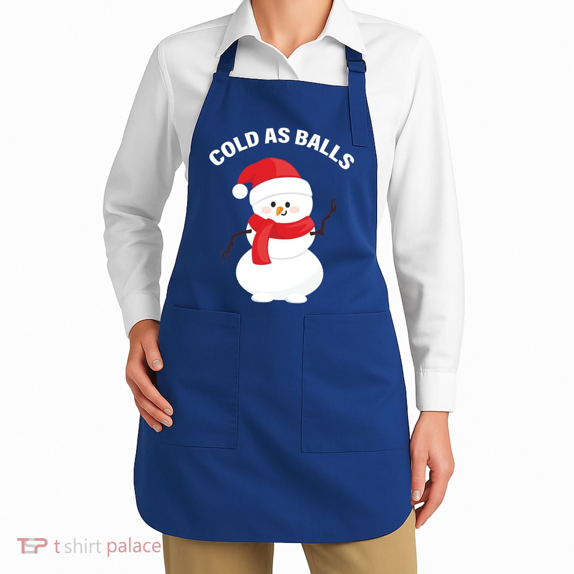 Cold As Balls Winter Snowman Apron