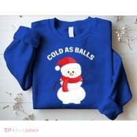 Cold As Balls Winter Snowman Sweatshirt thumb 2