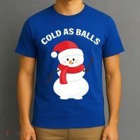 Cold As Balls Winter Snowman T-Shirt thumb 3