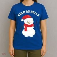 Cold As Balls Winter Snowman T-Shirt thumb 4