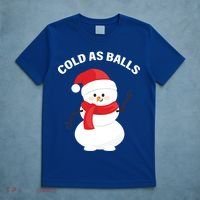 Cold As Balls Winter Snowman T-Shirt thumb 5