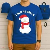 Cold As Balls Winter Snowman T-Shirt thumb 6