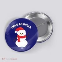 Cold As Balls Winter Snowman Button thumb 0