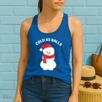 Cold As Balls Winter Snowman Women's Tank Top thumb 2