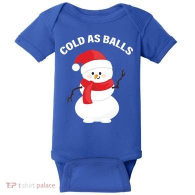Cold As Balls Winter Snowman Baby Bodysuit