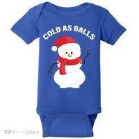 Cold As Balls Winter Snowman Baby Bodysuit thumb 0