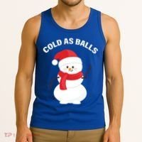 Cold As Balls Winter Snowman Tank Top thumb 3