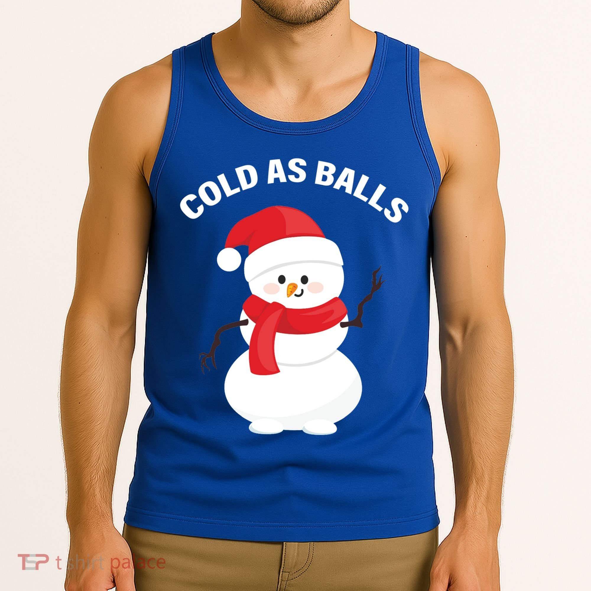 Cold As Balls Winter Snowman Tank Top