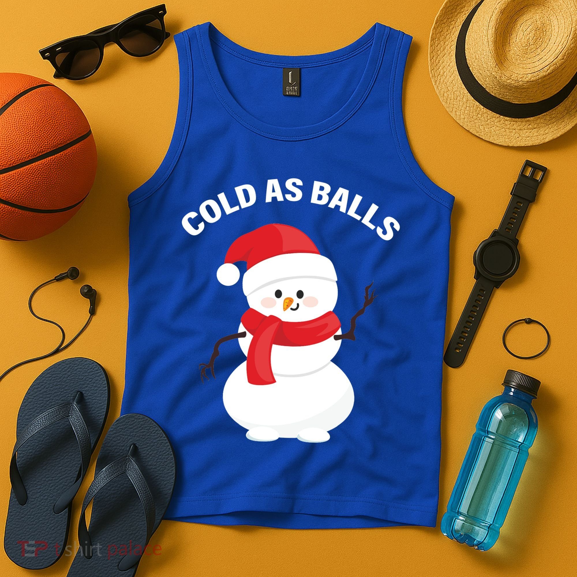 Cold As Balls Winter Snowman Tank Top