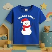 Cold As Balls Winter Snowman Toddler T-Shirt thumb 3