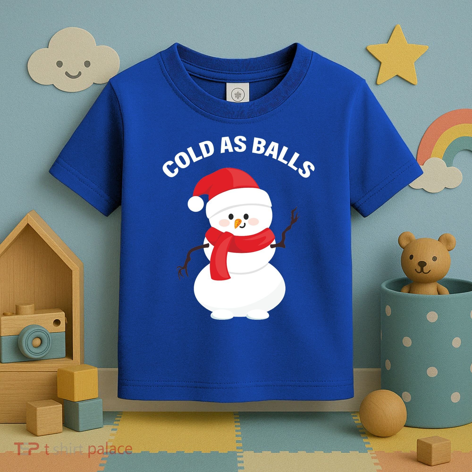 Cold As Balls Winter Snowman Toddler T-Shirt