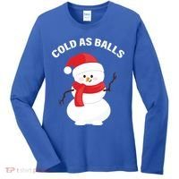Cold As Balls Winter Snowman Women's Long Sleeve Shirt thumb 0