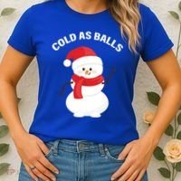 Cold As Balls Winter Snowman Women's T-Shirt thumb 2