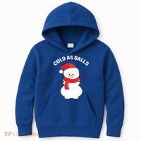 Cold As Balls Winter Snowman Kids Hoodie thumb 0