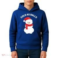 Cold As Balls Winter Snowman Kids Hoodie thumb 4