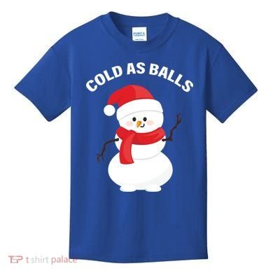 Cold As Balls Winter Snowman Kids T-Shirt