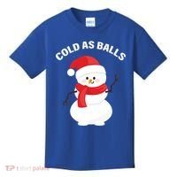 Cold As Balls Winter Snowman Kids T-Shirt thumb 0