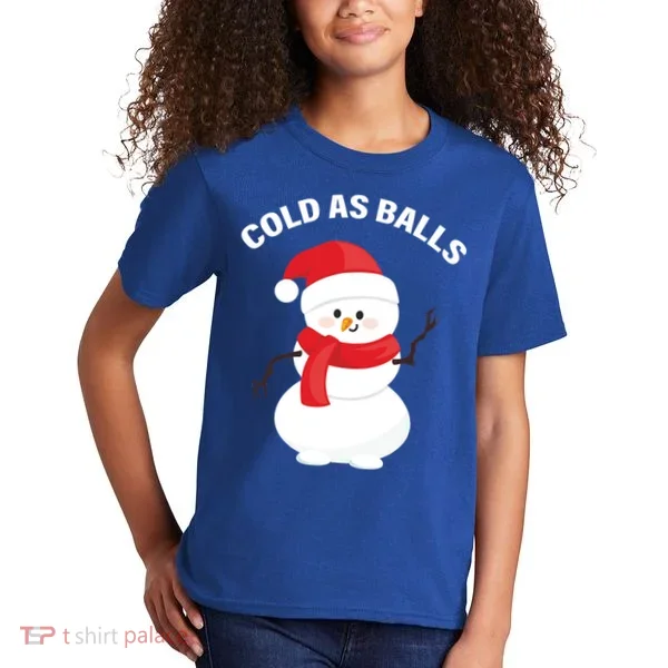 Cold As Balls Winter Snowman Kids T-Shirt