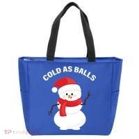 Cold As Balls Winter Snowman Tote Bag thumb 0