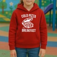 Cold Pizza For Breakfast Kids Hoodie thumb 3