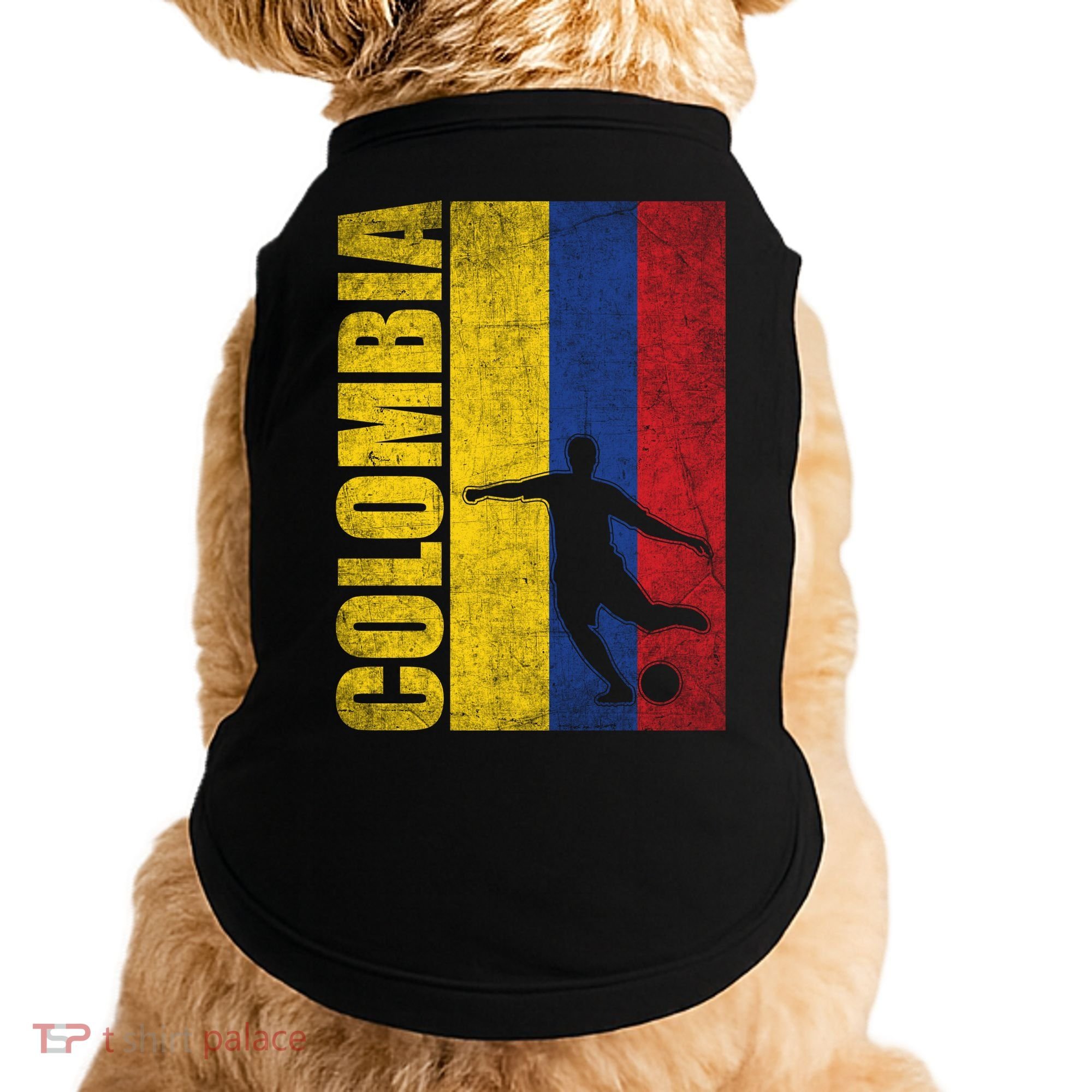 Colombia Flag Soccer World Cup Doggie Tank