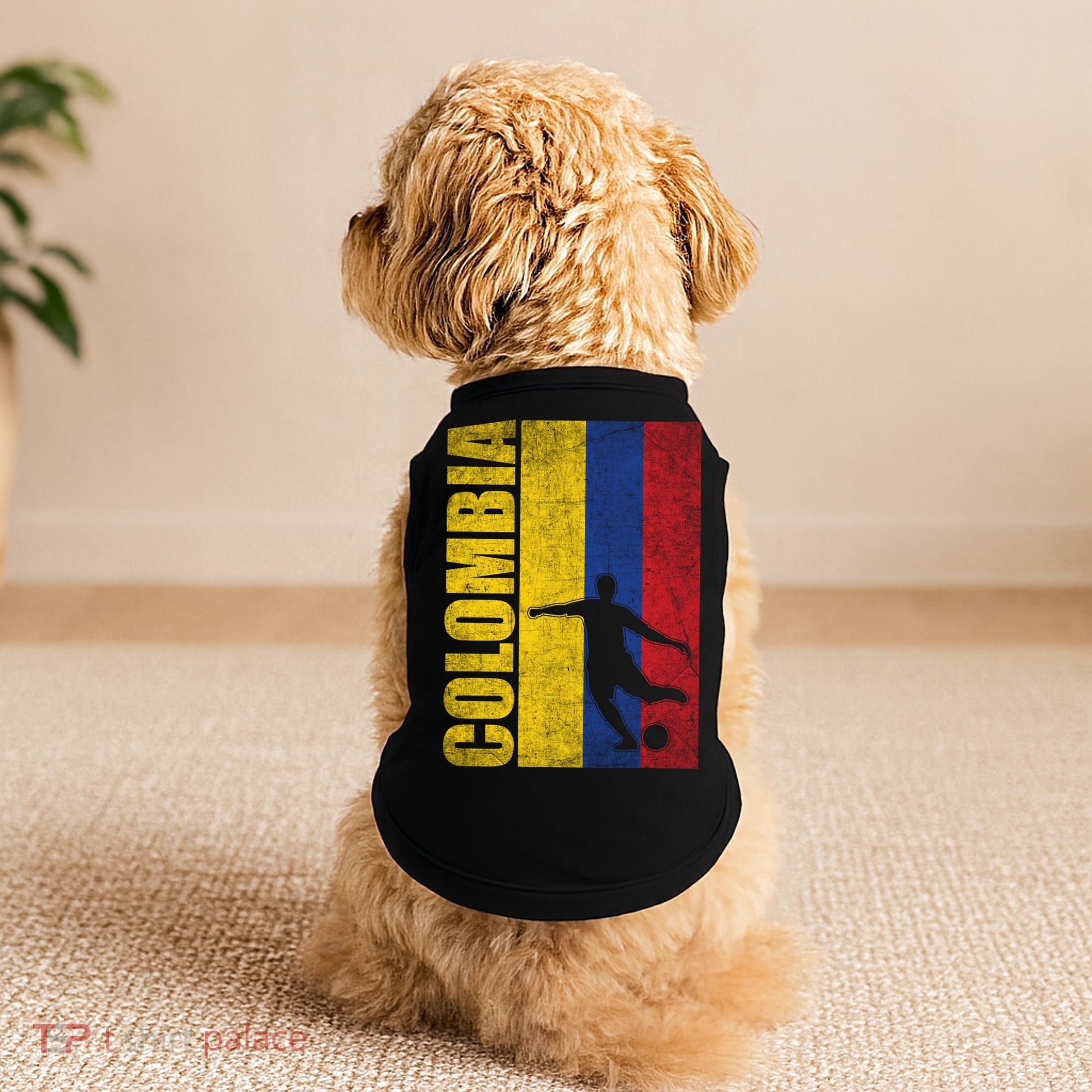 Colombia Flag Soccer World Cup Doggie Tank