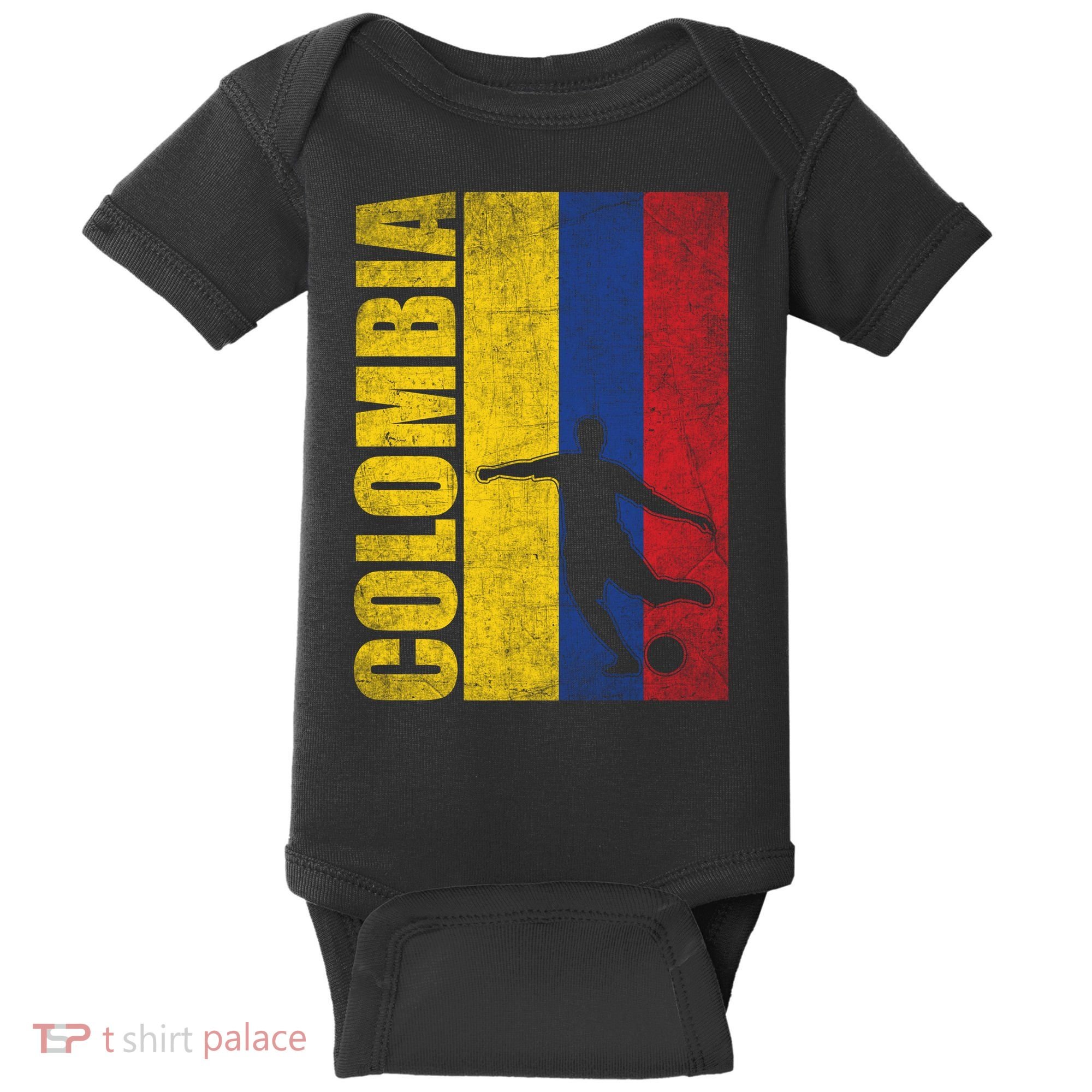 Colombia Flag Soccer World Cup Baby Bodysuit