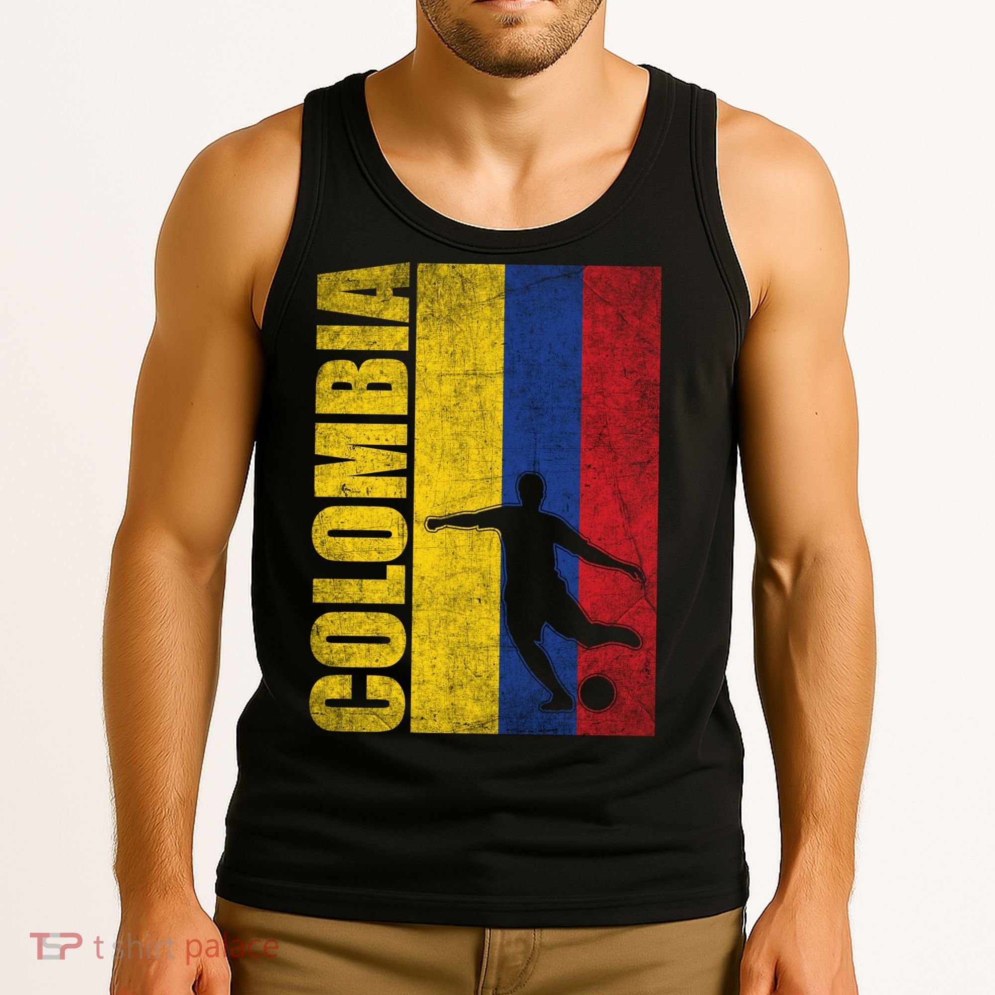 Colombia Flag Soccer World Cup Tank Top