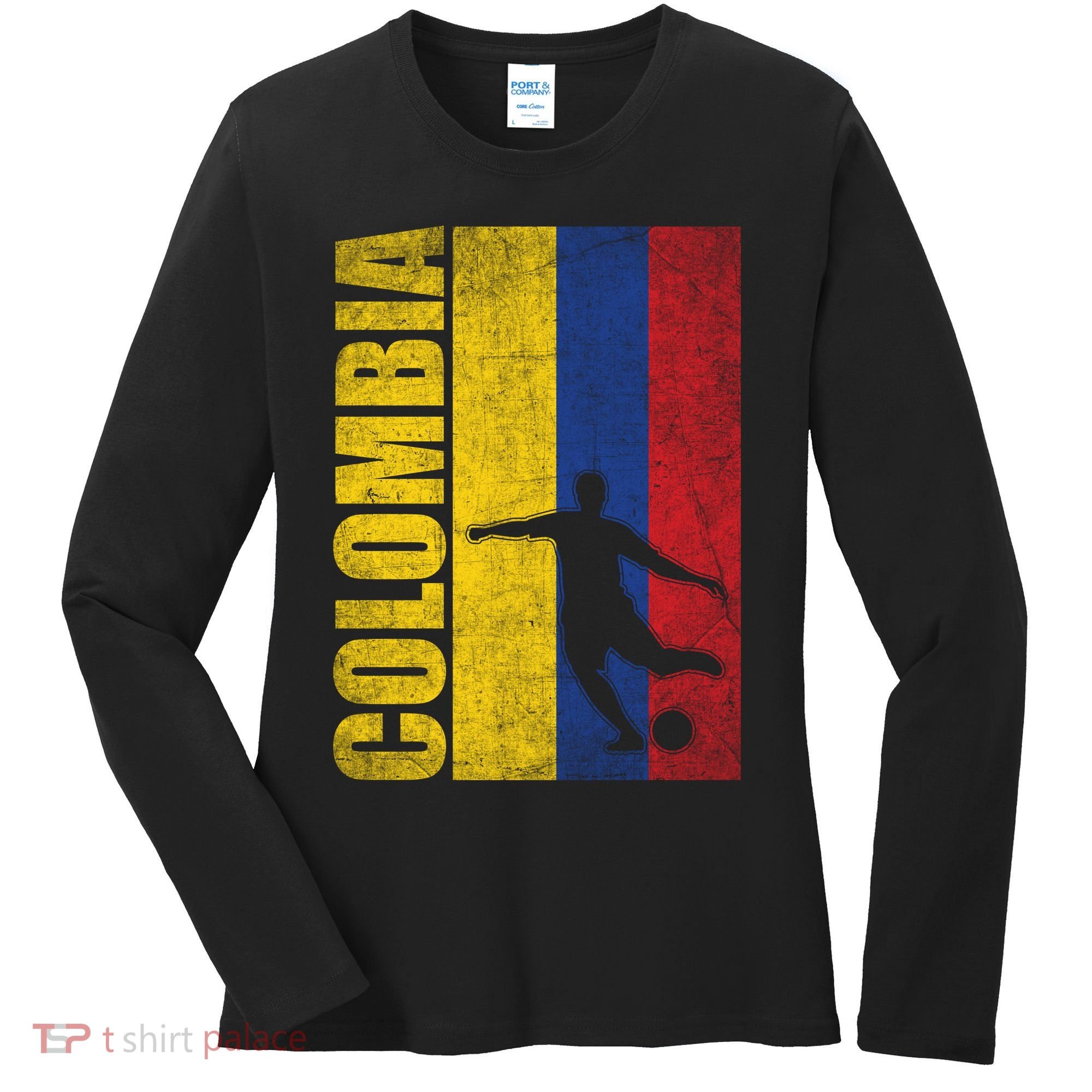 Colombia Flag Soccer World Cup Women's Long Sleeve Shirt