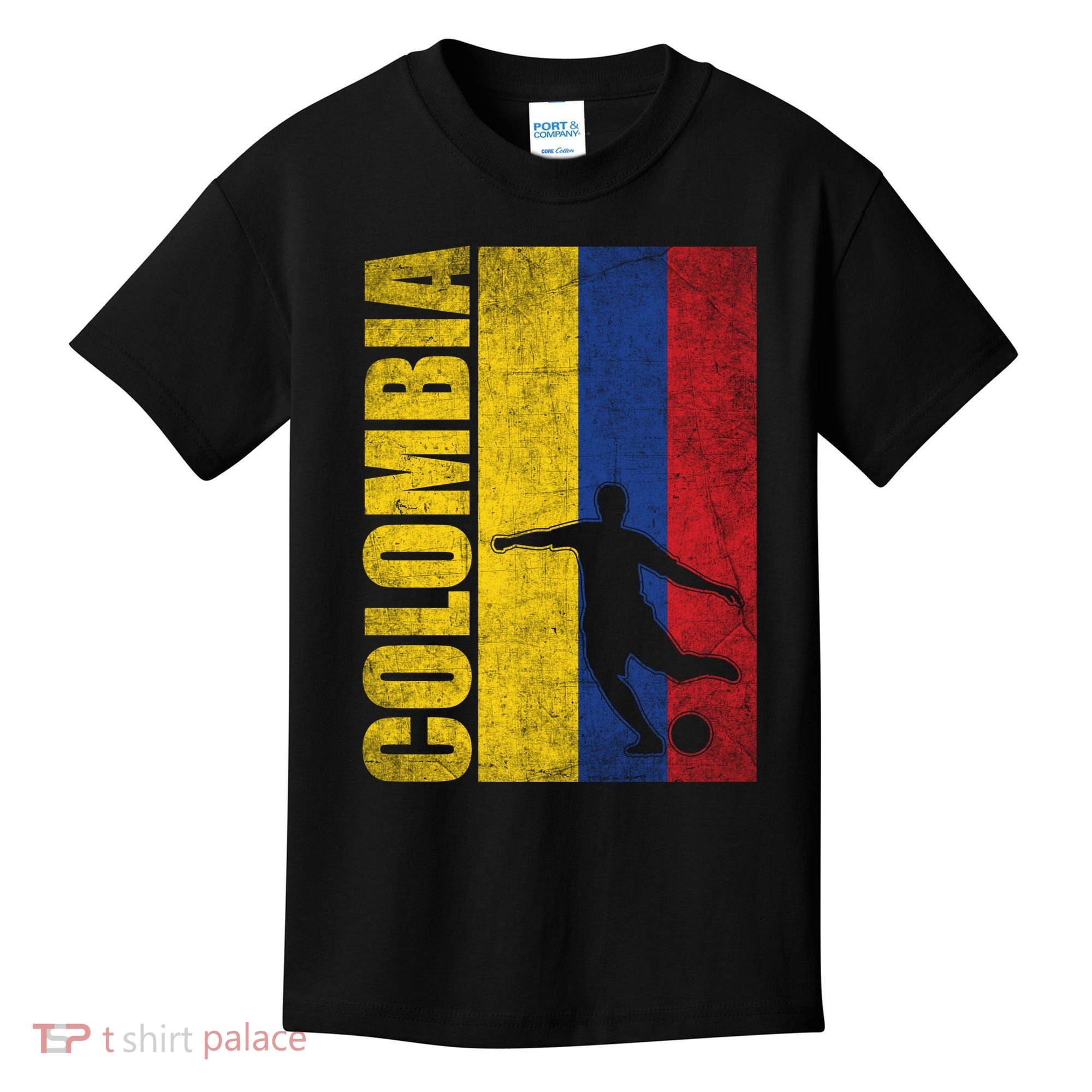 Colombia Flag Soccer World Cup Kids T-Shirt