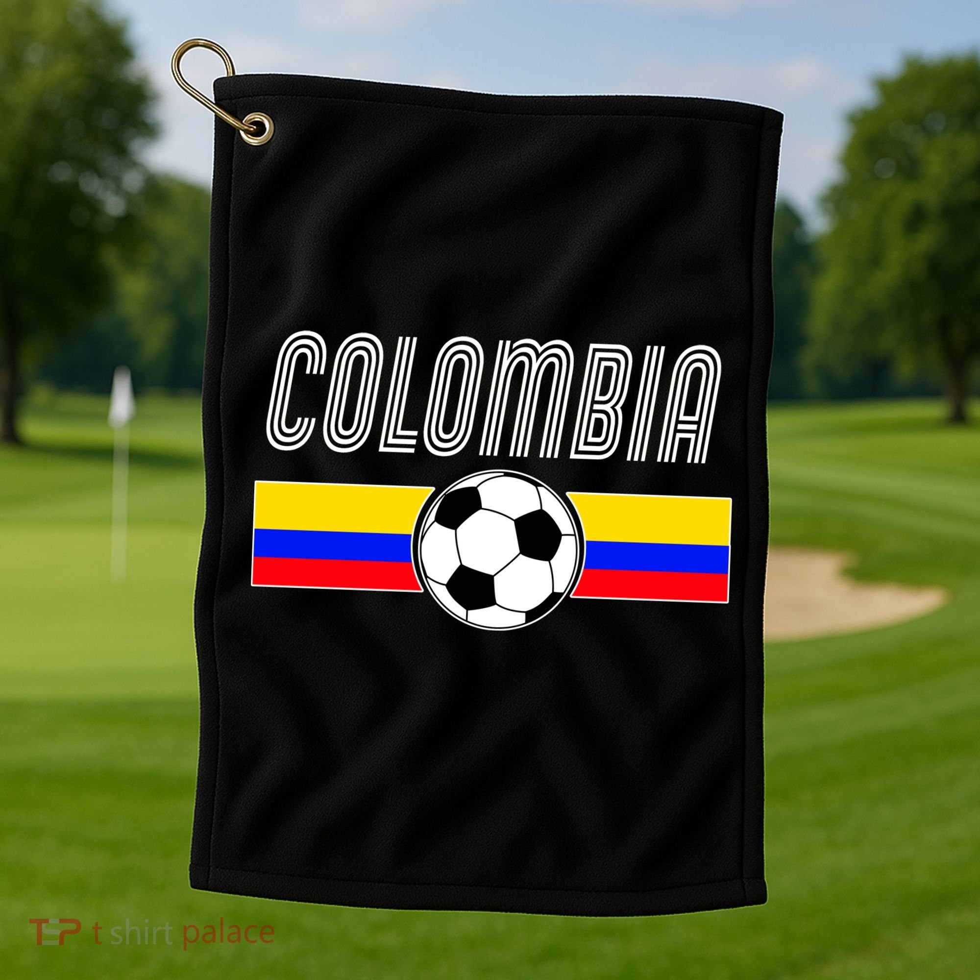 Colombia Futball Soccer Ball Logo Golf Towel