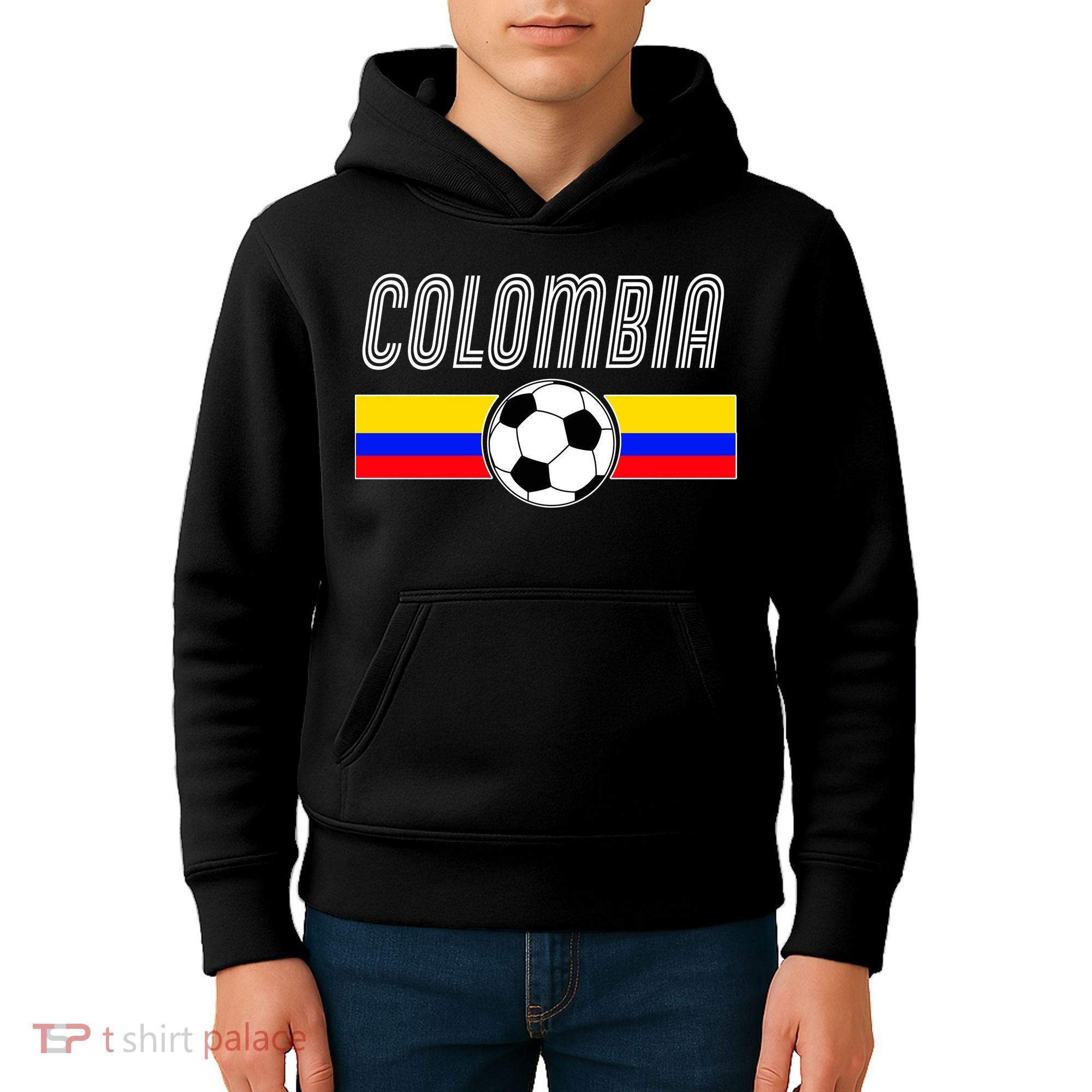 Colombia Futball Soccer Ball Logo Kids Hoodie