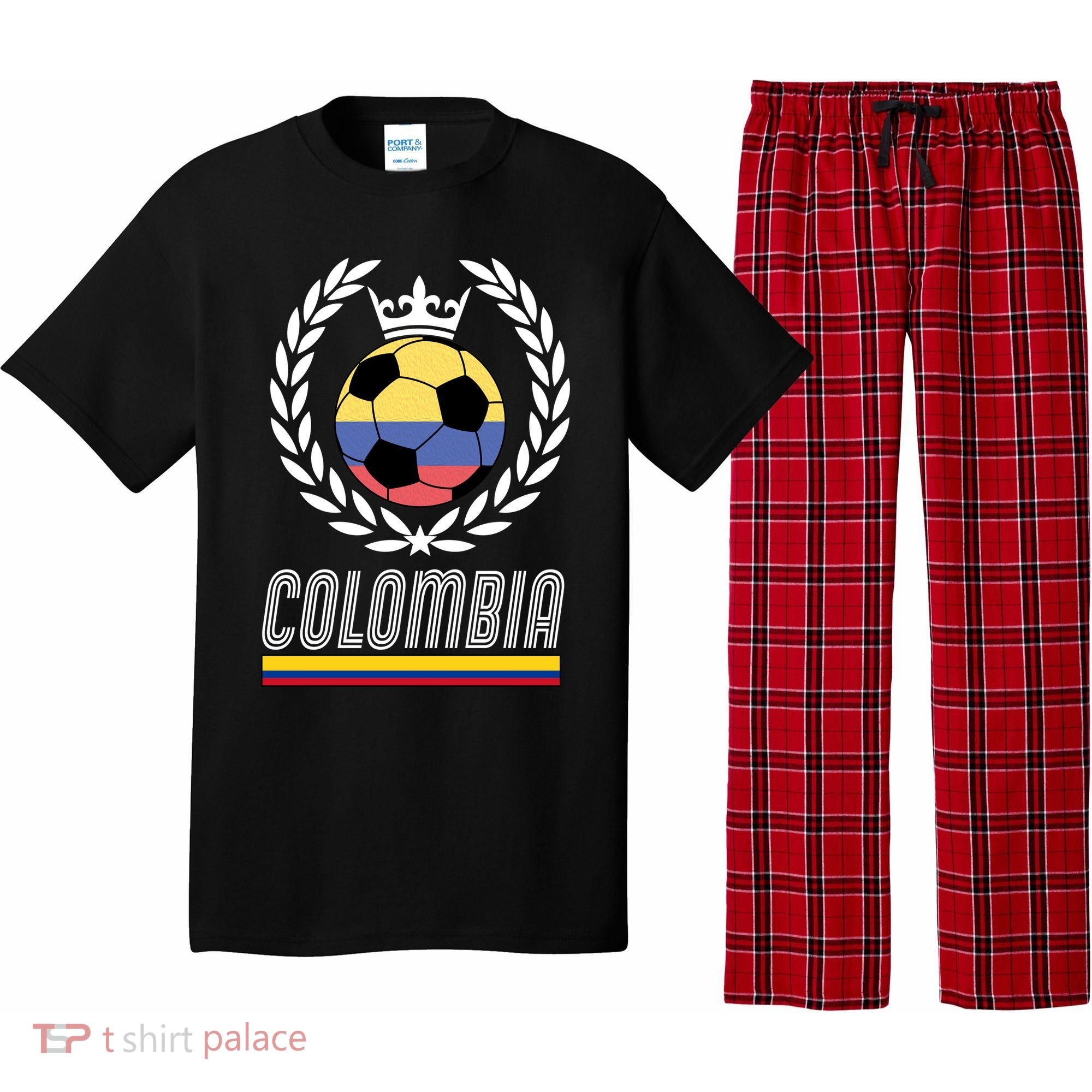 Colombia Soccer Flag Emblem Pajama Set