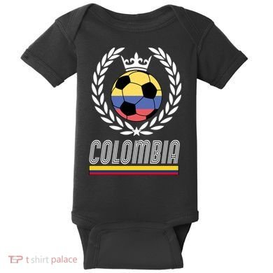 Colombia Soccer Flag Emblem Baby Bodysuit