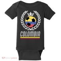 Colombia Soccer Flag Emblem Baby Bodysuit thumb 0