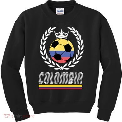 Colombia Soccer Flag Emblem Kids Sweatshirt